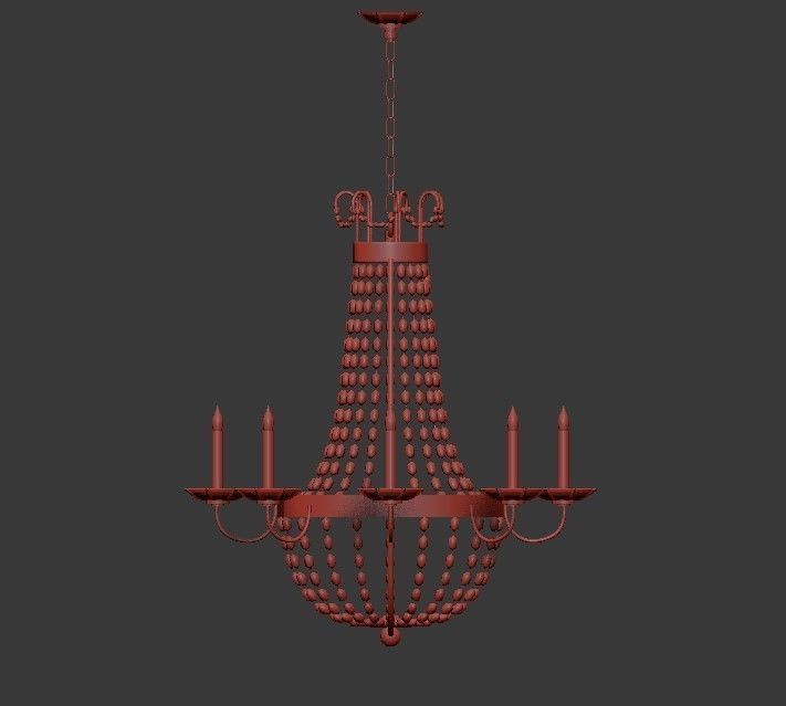Paris Flea Market Large 8 Light Chandelier 3D model_4