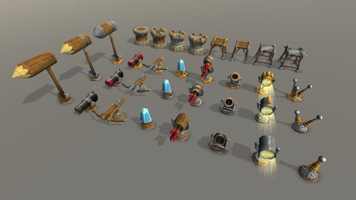 Tower Defense Level Kit Low-poly 3D model_5