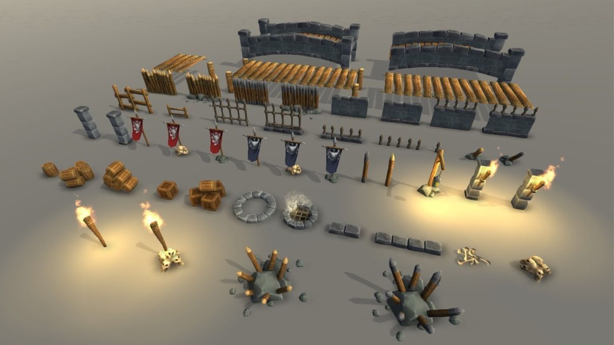 Tower Defense Level Kit Low-poly 3D model_6