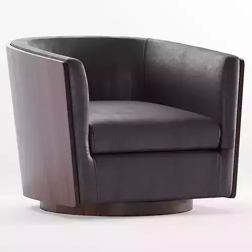 WEST ELM Luther Leather Swivel Chair 3D model