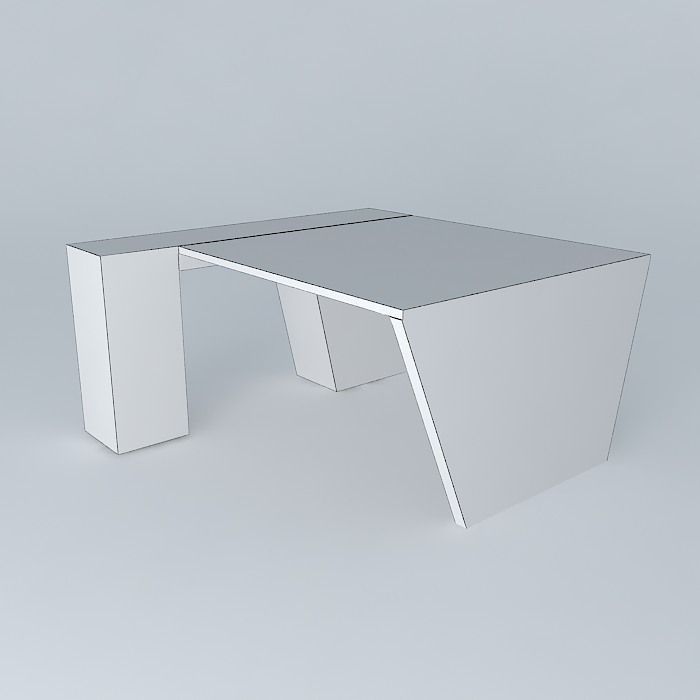 architect set desk with light Free 3D model_4