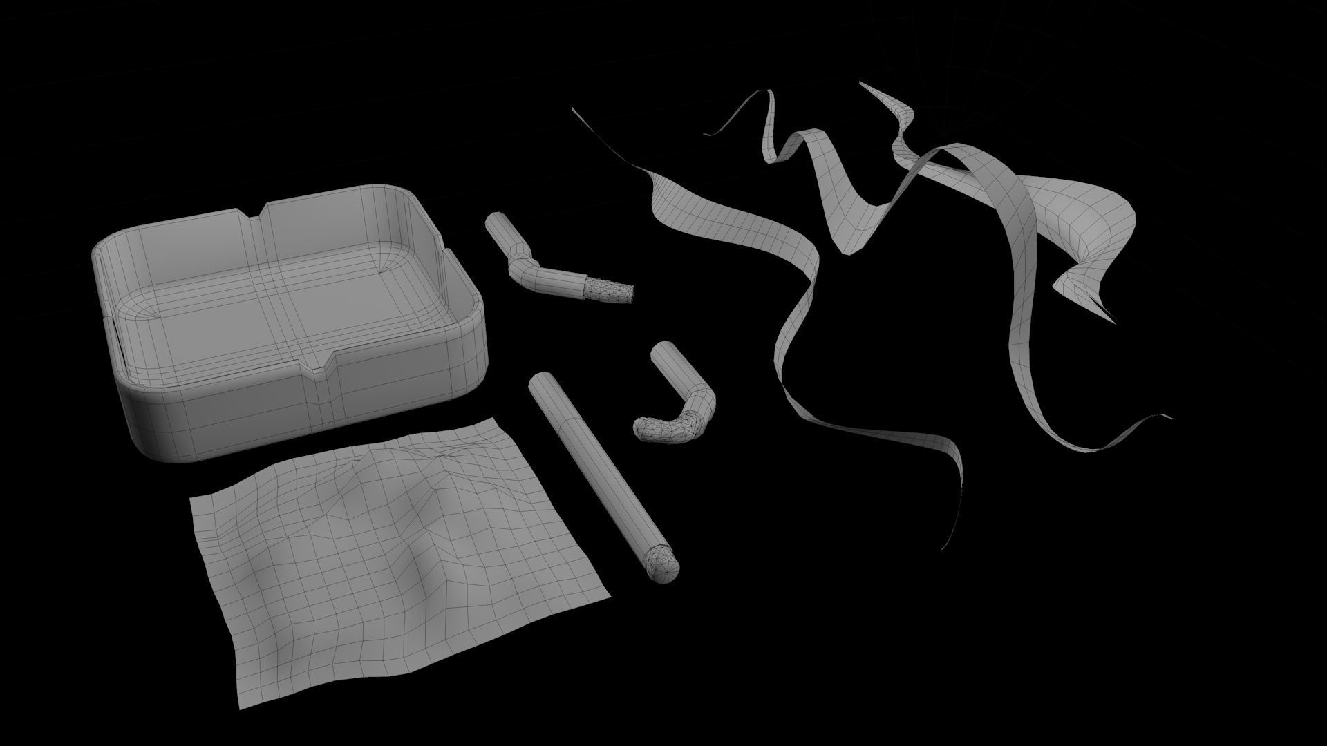 AshTray cigarettes in 3D model_7