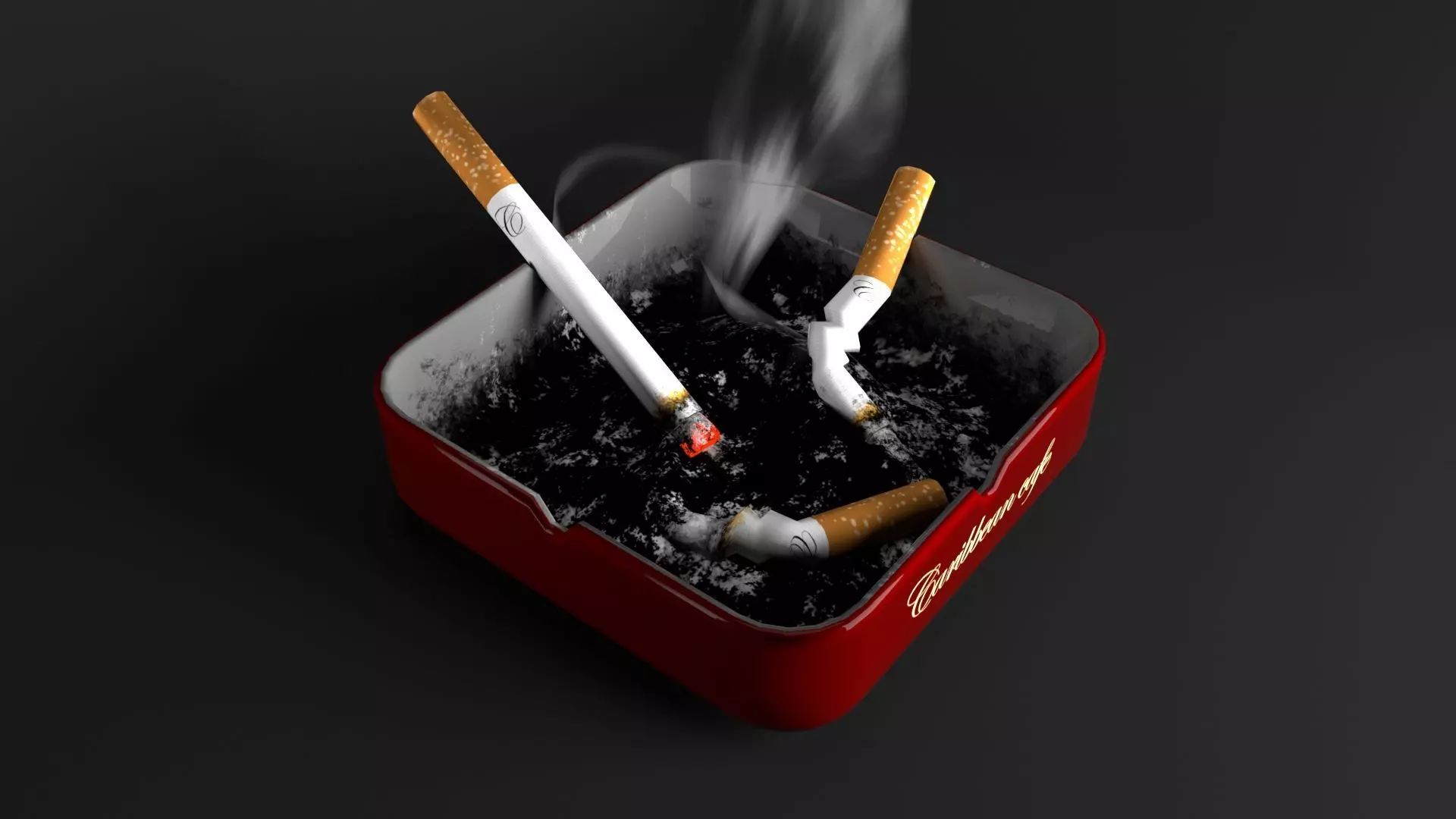 AshTray cigarettes in 3D model_0