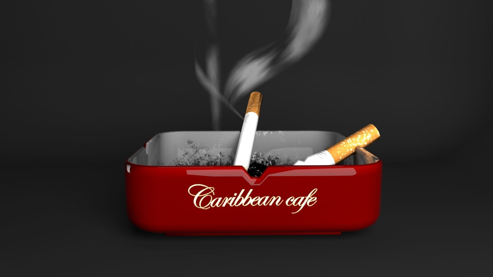 AshTray cigarettes in 3D model_1