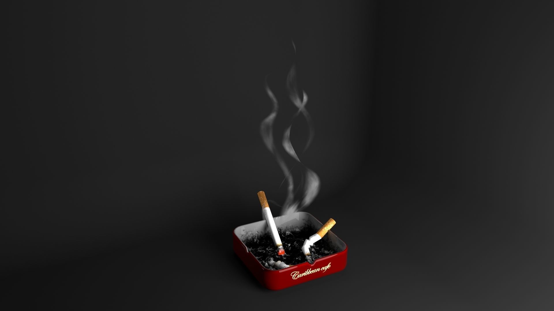 AshTray cigarettes in 3D model_2
