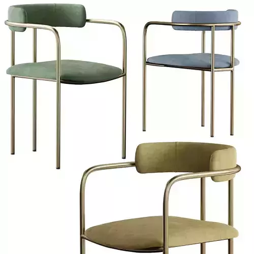 West Elm Lenox Velvet Dining Chair 3D model
