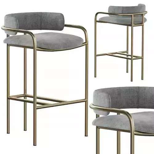 West Elm-Lenox Velvet Counter Stool 3D model