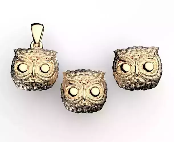 Owls Owls three earrings
