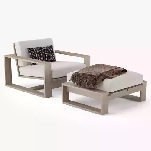 Restoration Hardware Porto Armchair and Ottoman