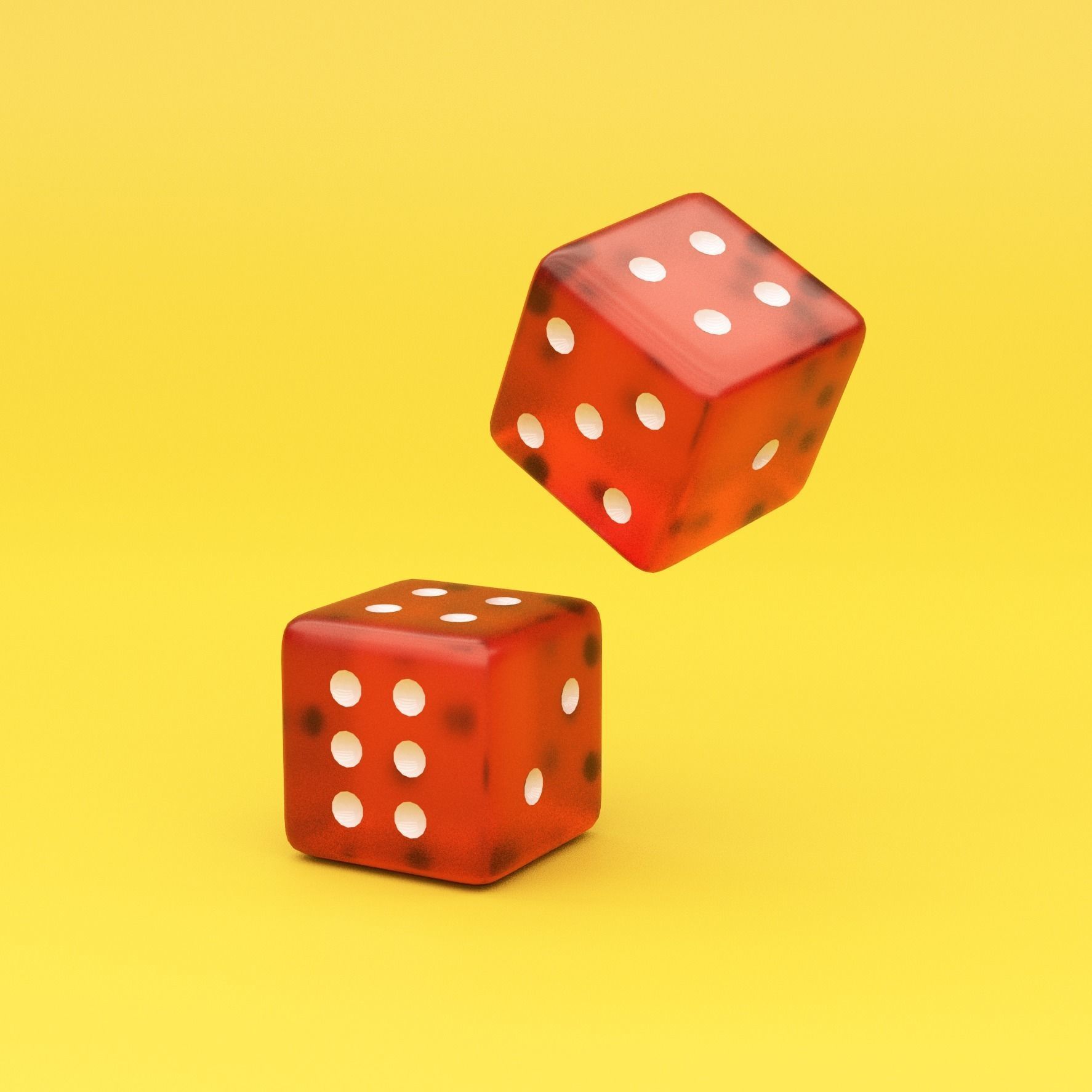 Ludo Dice Low-poly 3D model_3