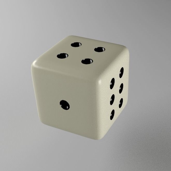 Ludo Dice Low-poly 3D model_4