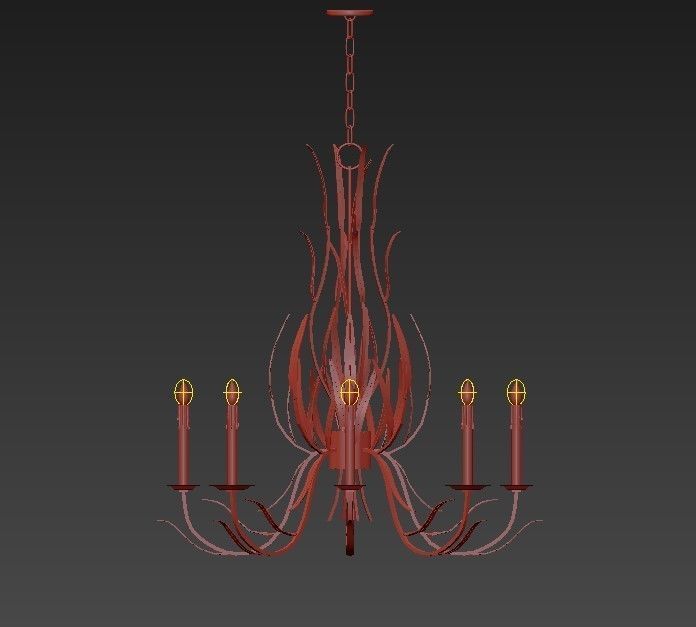 Longleaf Chandelier 3D model_2