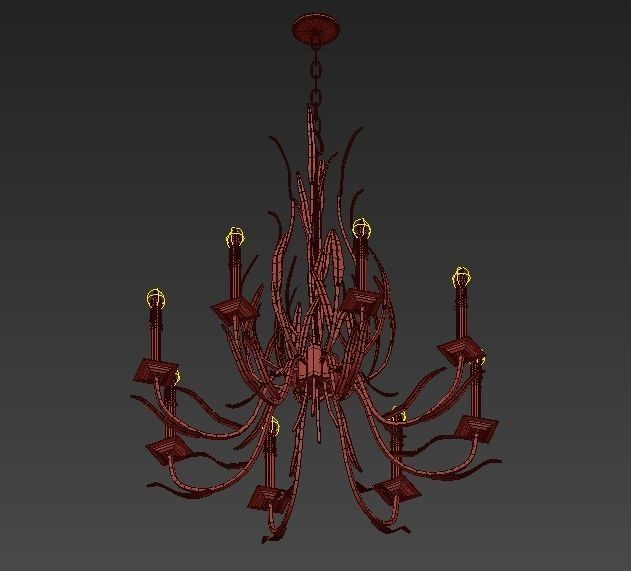Longleaf Chandelier 3D model_3