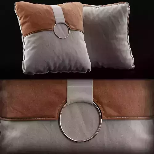 Pillows Set 3D model pillow with circle