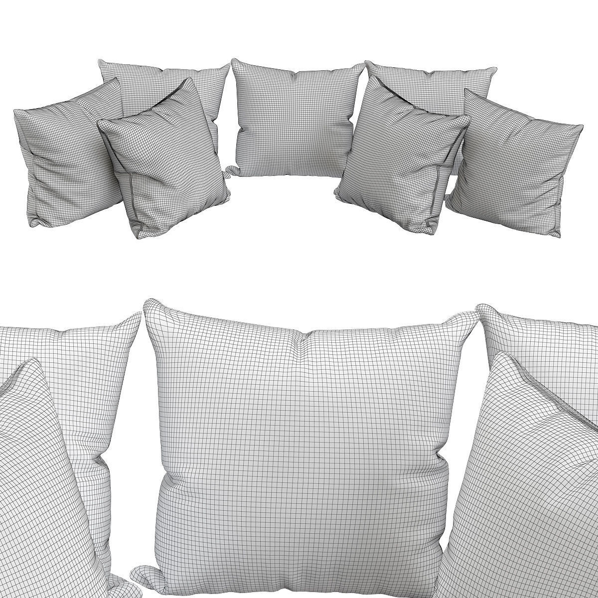 Pillows Collections 3d model Low-poly 3D model_1