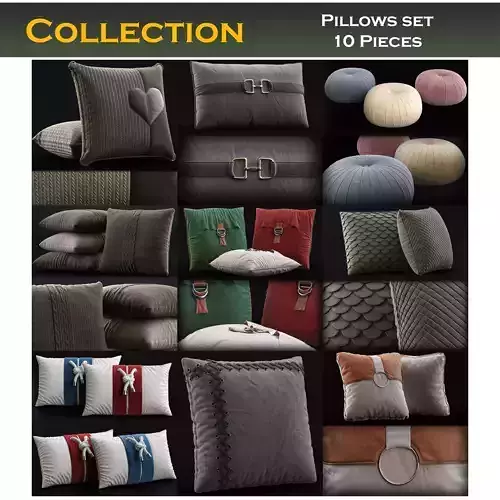 pillows collection 3d models Low-poly 3D model