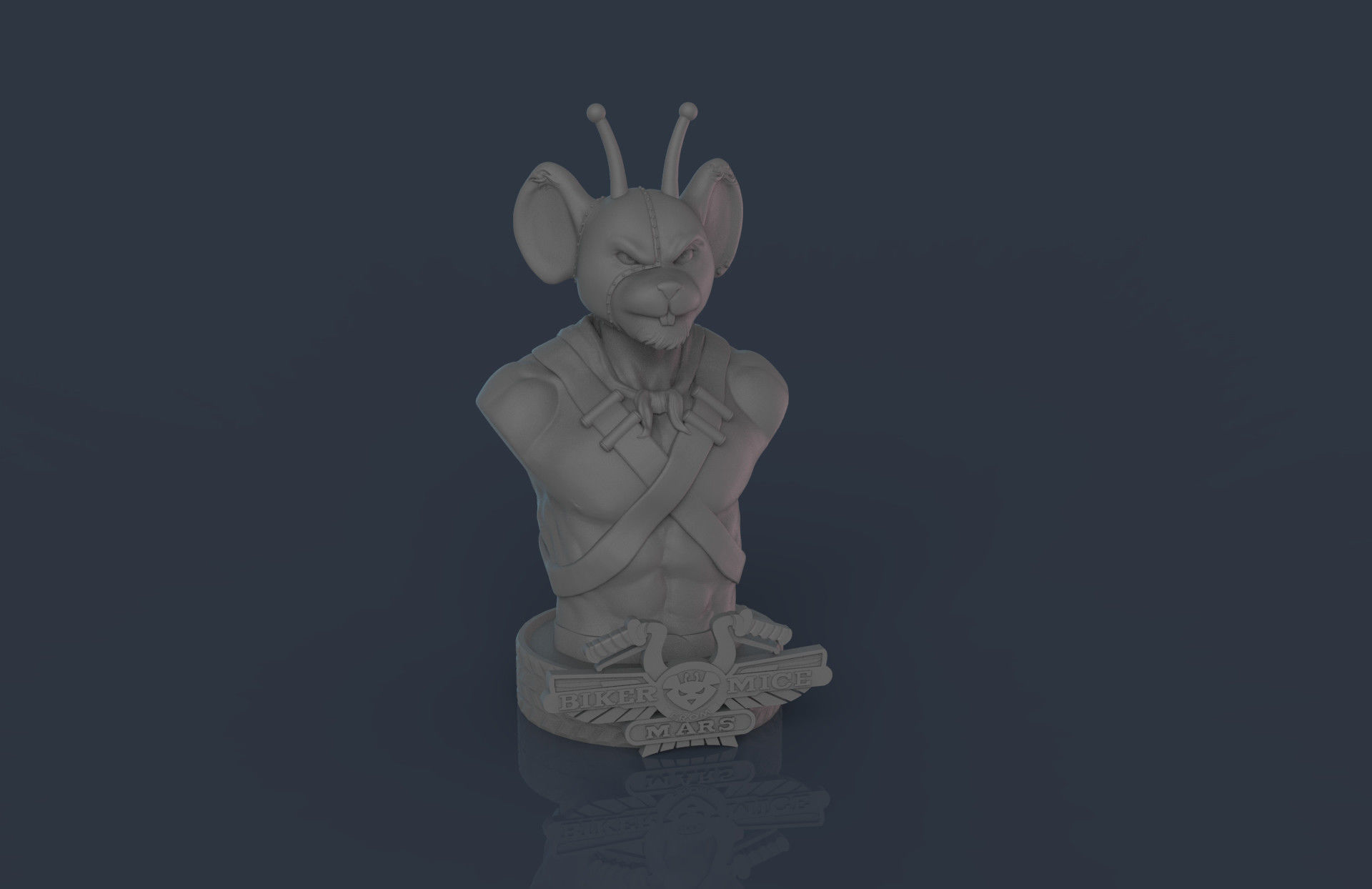 Vinnie rat bust 3D print model_2