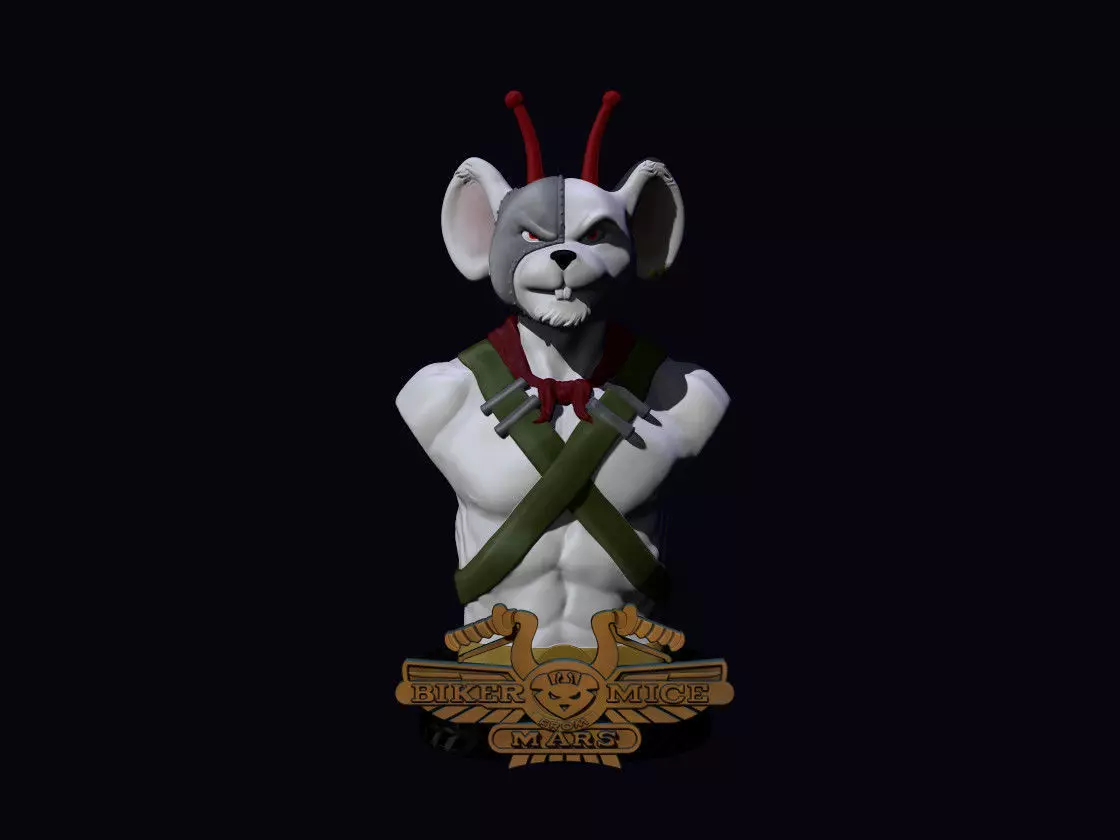 Vinnie rat bust 3D print model_0