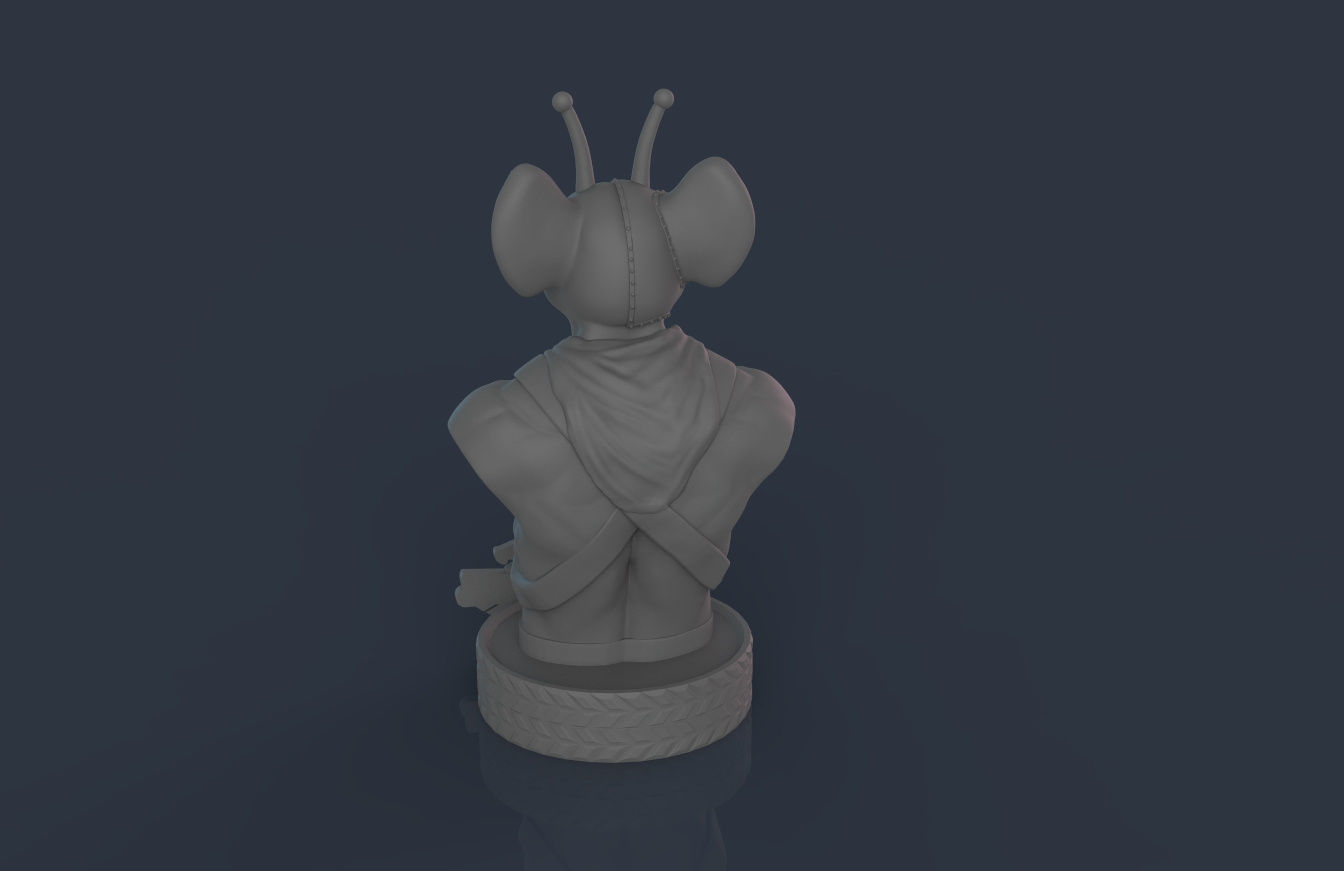 Vinnie rat bust 3D print model_3