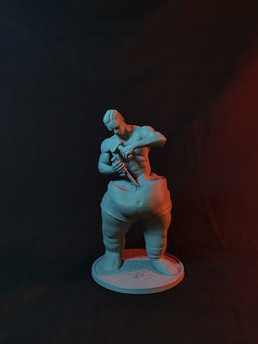The Sculptor statue of man holding knife 3D print model
