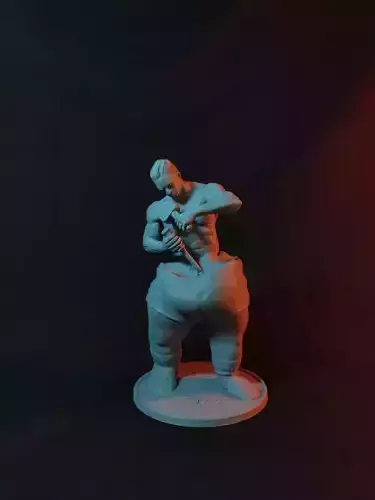 The Sculptor statue of man holding knife 3D print model