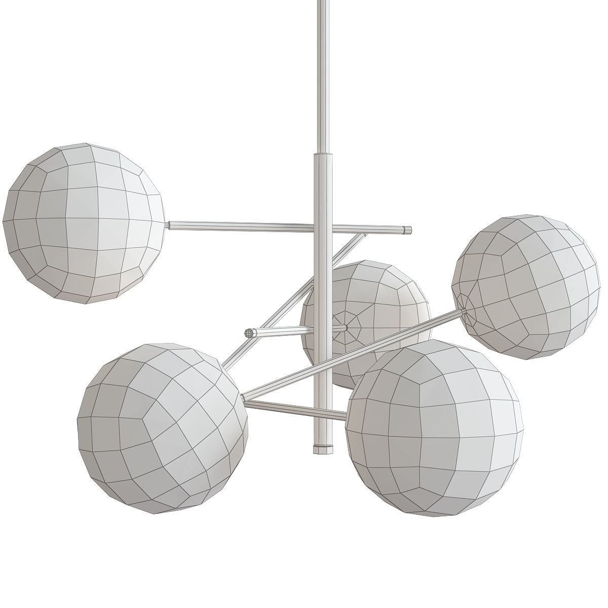 Chandelier collection 3d model pendant light with flower Low-poly 3D model_2
