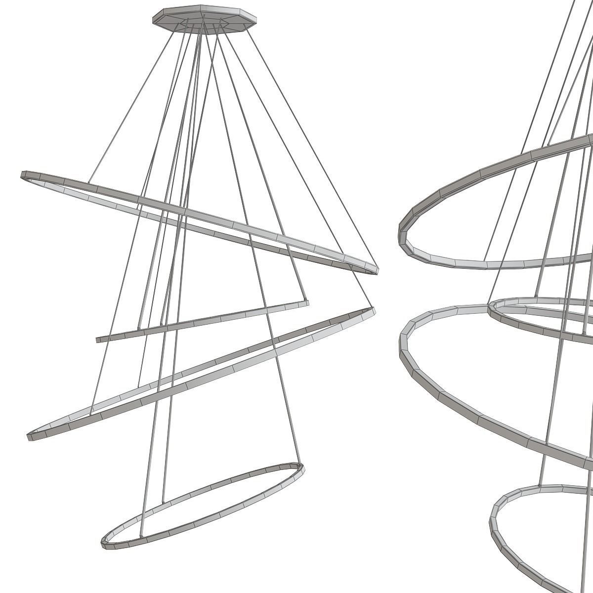 Chandelier collection low poly 3d models Low-poly 3D model_6
