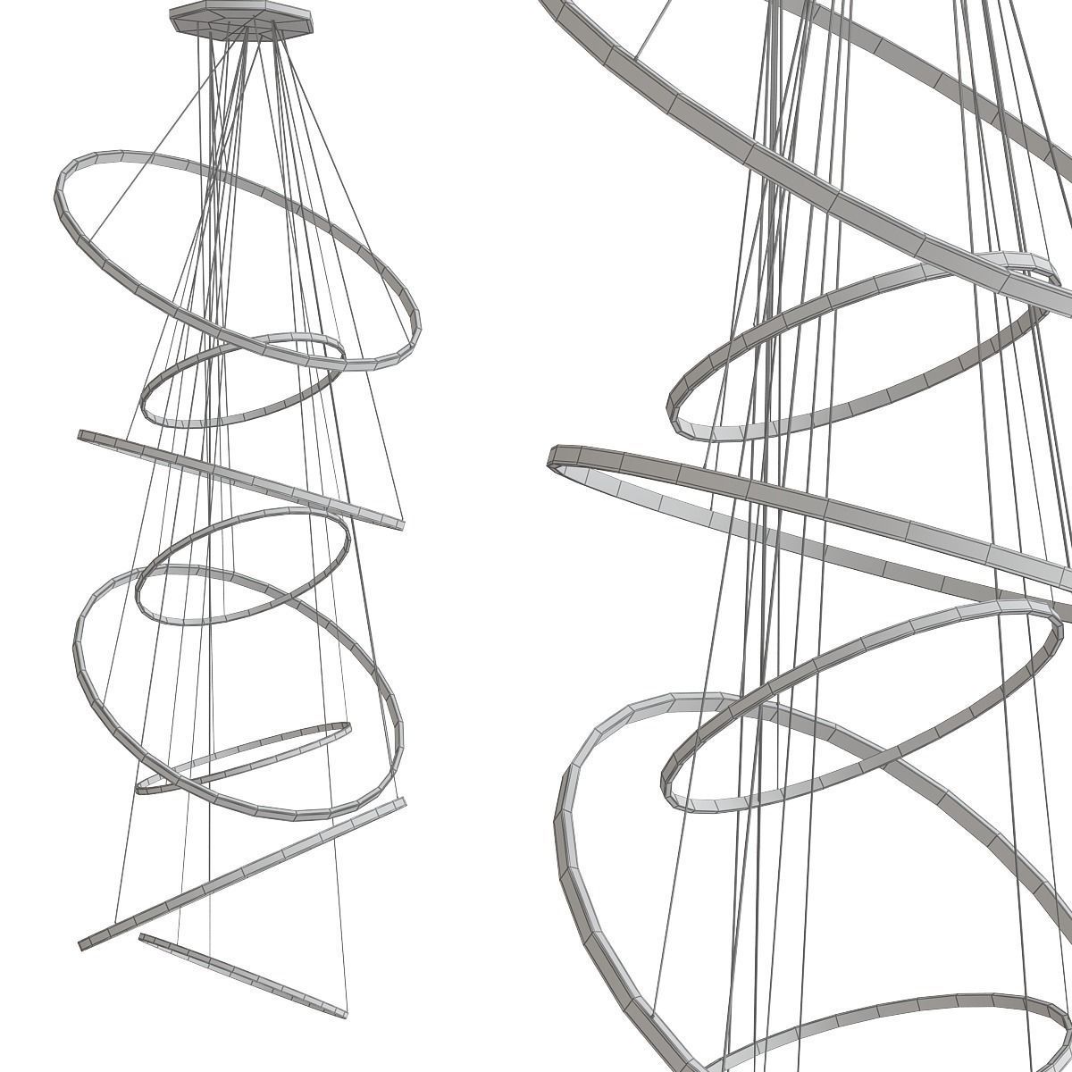 Chandelier collection low poly 3d models Low-poly 3D model_10