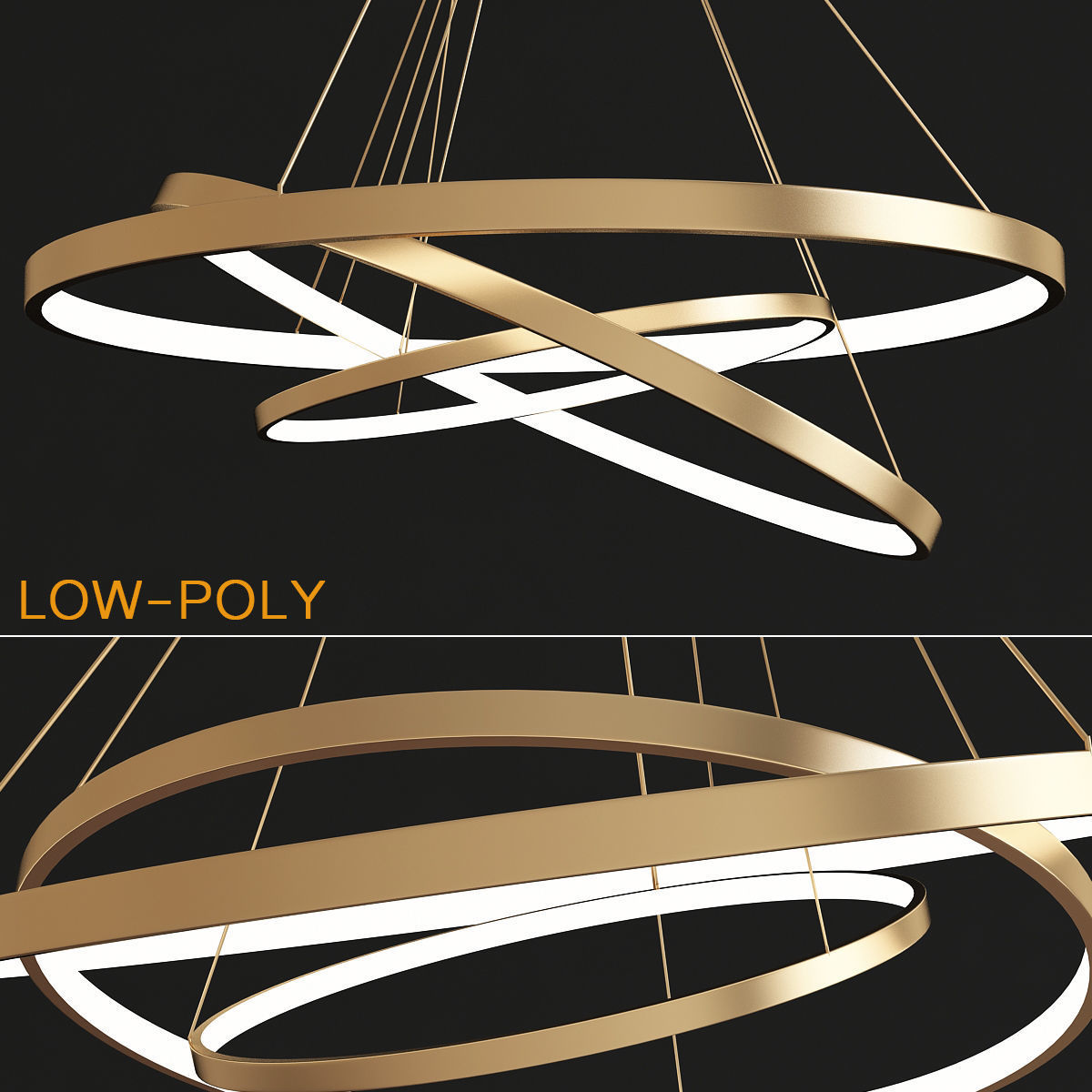 Chandelier collection low poly 3d models Low-poly 3D model_12