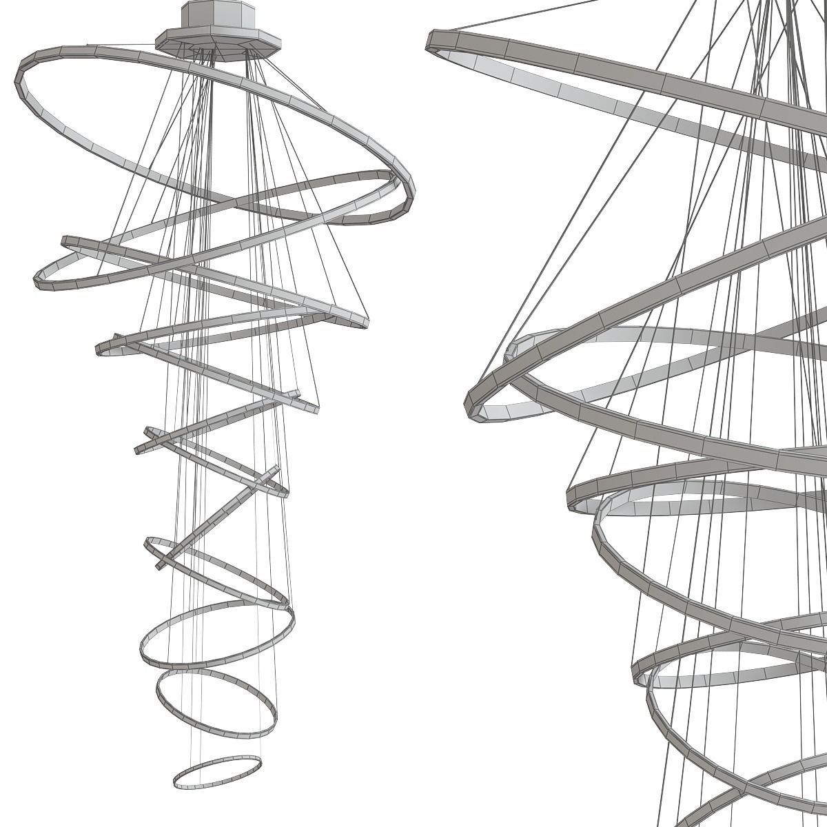 Chandelier collection low poly 3d models Low-poly 3D model_16