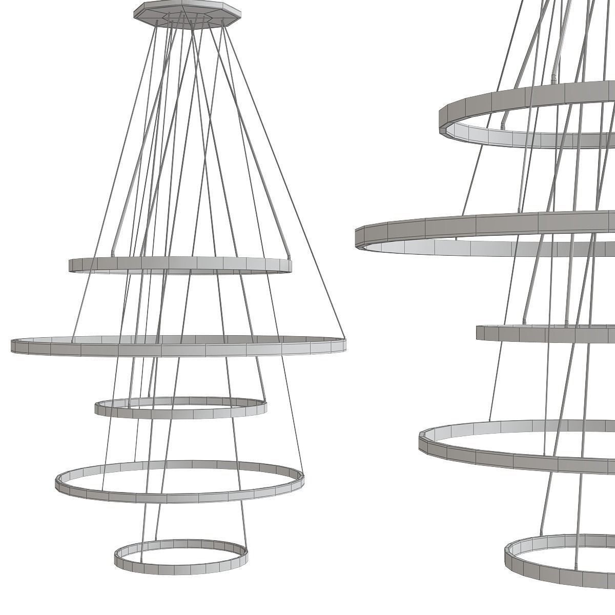 Chandelier collection low poly 3d models Low-poly 3D model_2