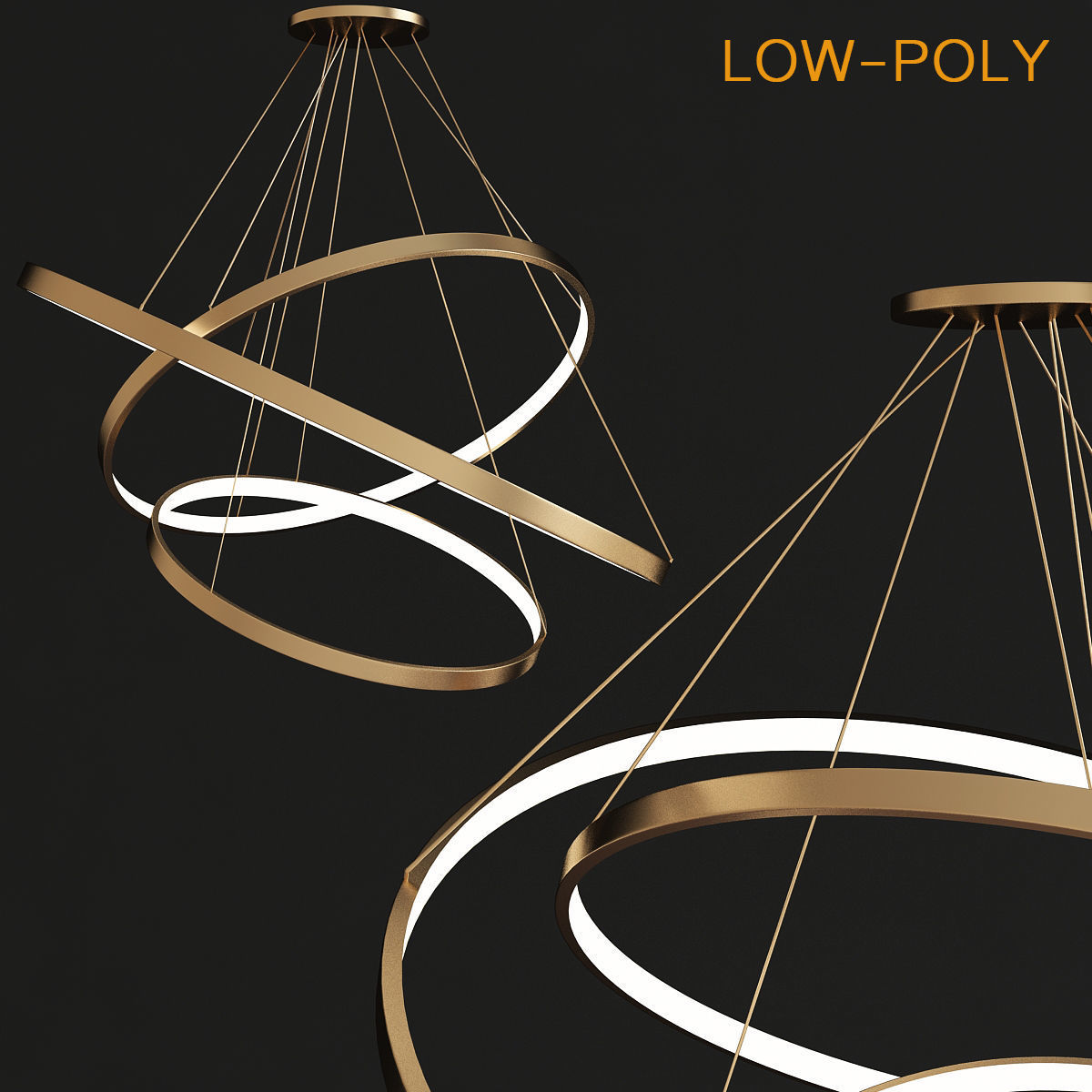 Chandelier collection low poly 3d models Low-poly 3D model_19