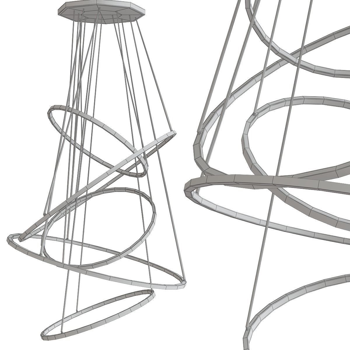 Chandelier collection low poly 3d models Low-poly 3D model_18