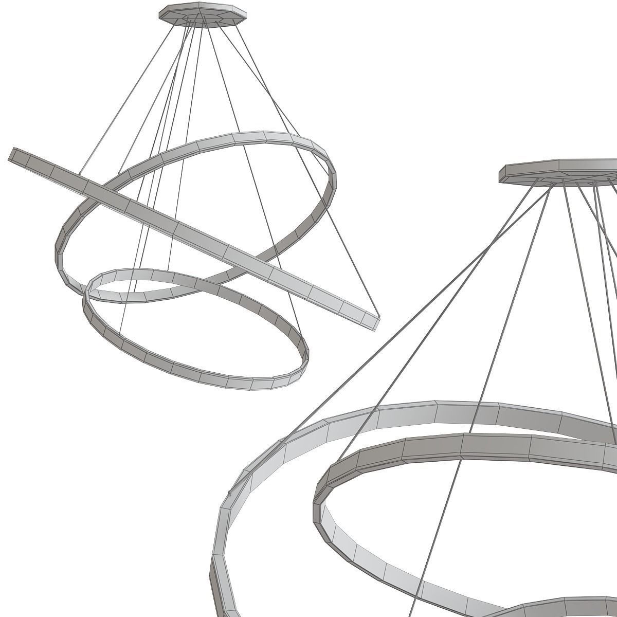 Chandelier collection low poly 3d models Low-poly 3D model_20