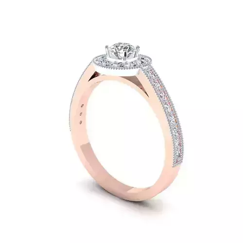 Woman Solitaire Diamond Ring 3d Model print 
