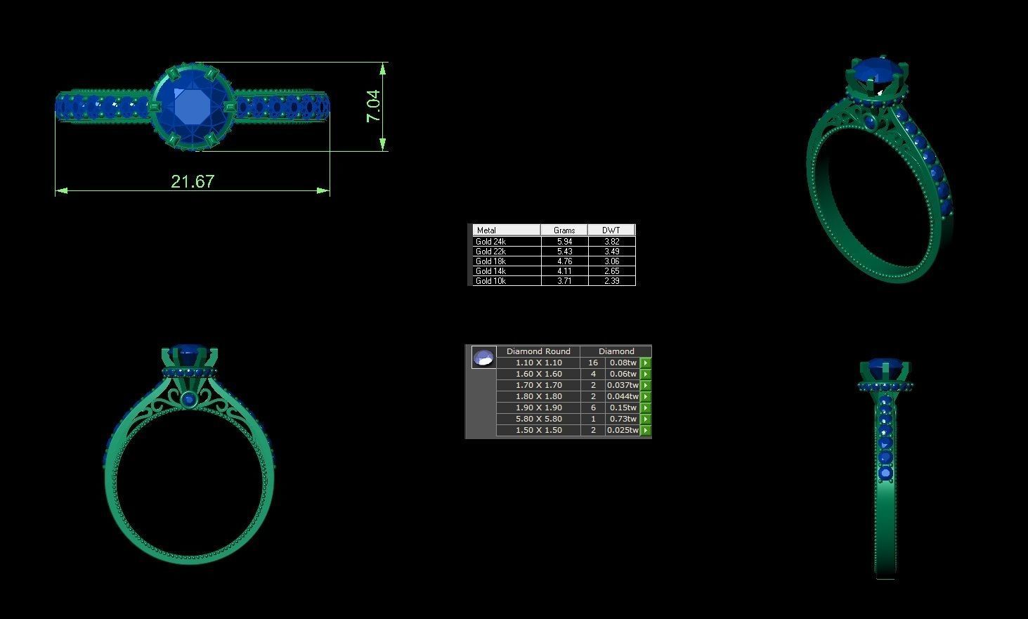 Wedding Woman Solitaire Diamond Ring 3d Model print  3D print model_8