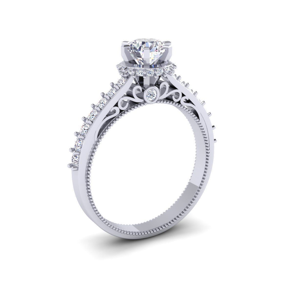 Wedding Woman Solitaire Diamond Ring 3d Model print  3D print model_10