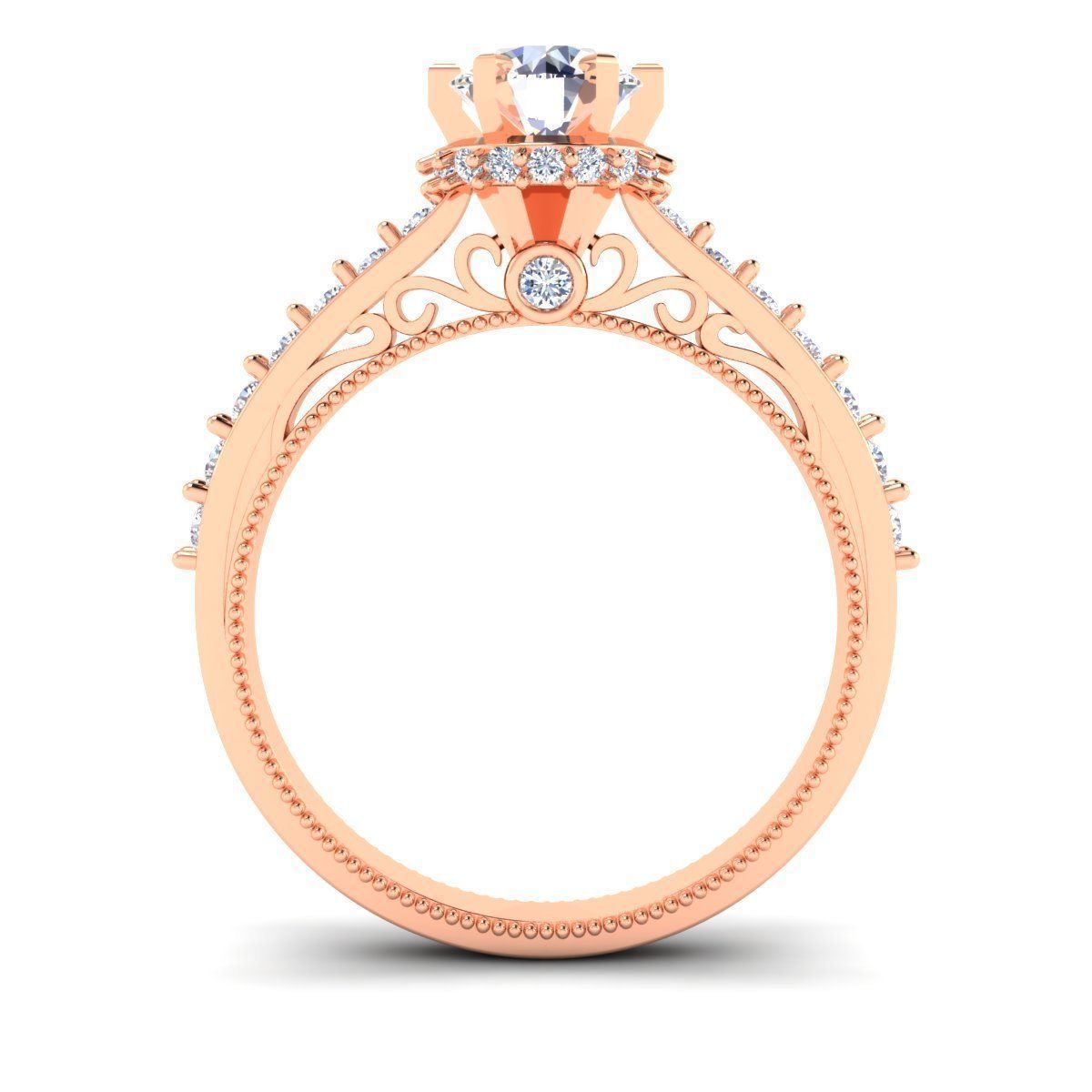 Wedding Woman Solitaire Diamond Ring 3d Model print  3D print model_3