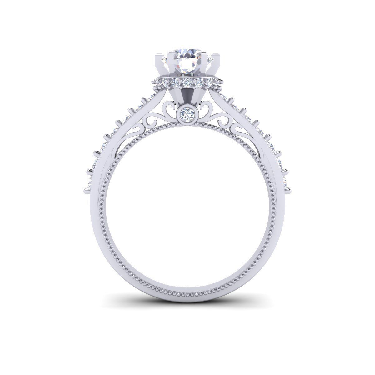 Wedding Woman Solitaire Diamond Ring 3d Model print  3D print model_9