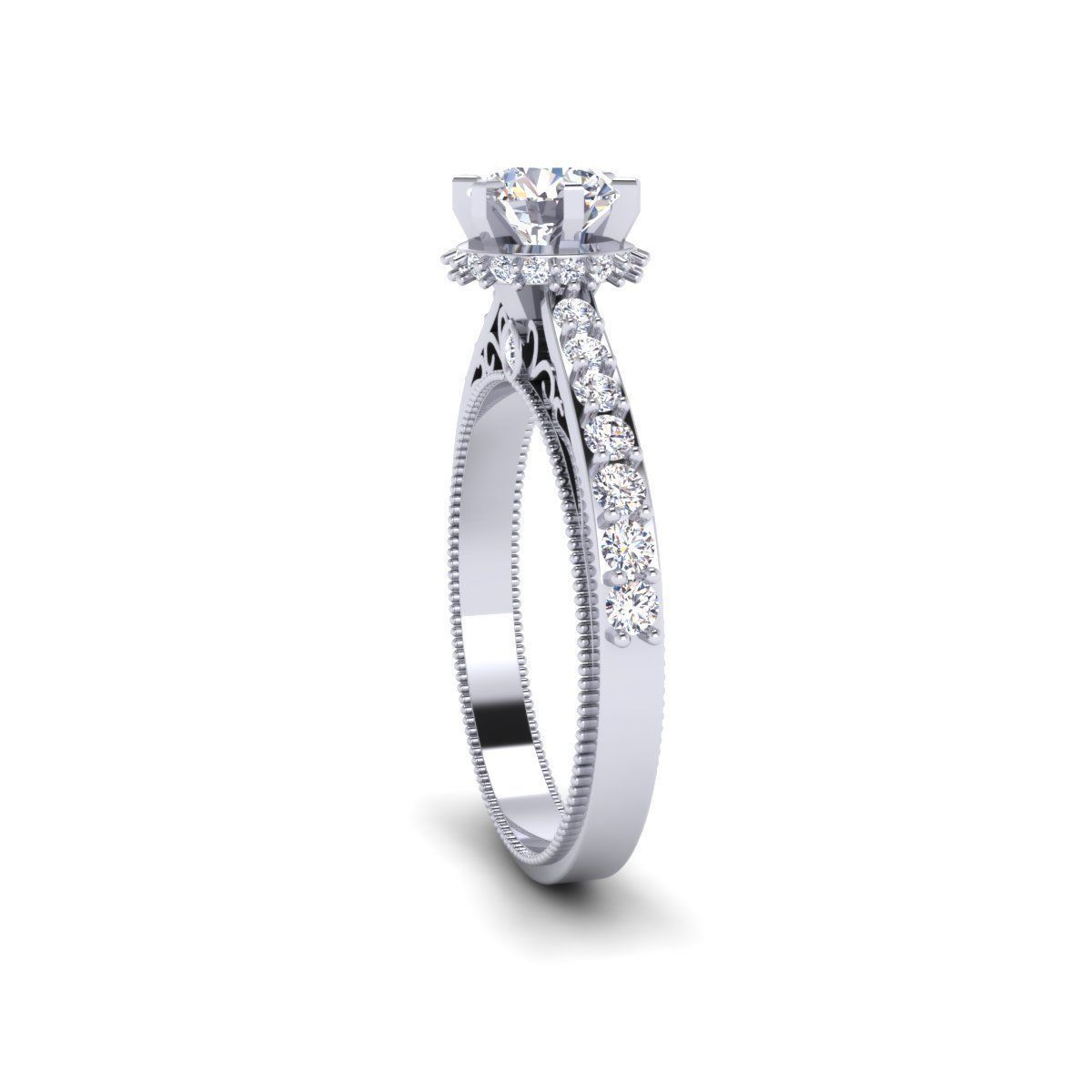 Wedding Woman Solitaire Diamond Ring 3d Model print  3D print model_2