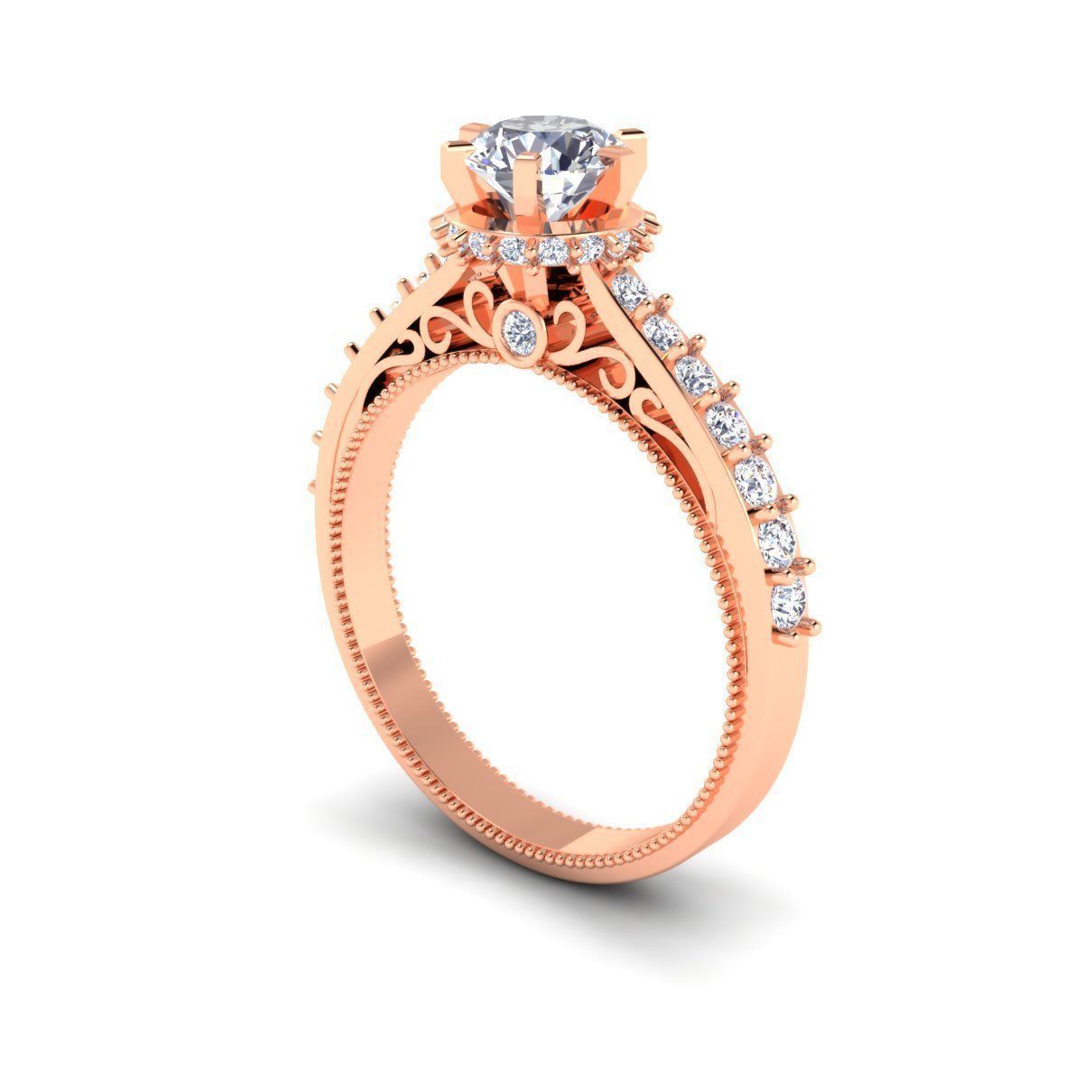 Wedding Woman Solitaire Diamond Ring 3d Model print  3D print model_5