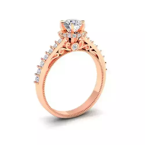 Wedding Woman Solitaire Diamond Ring 3d Model print  3D print model