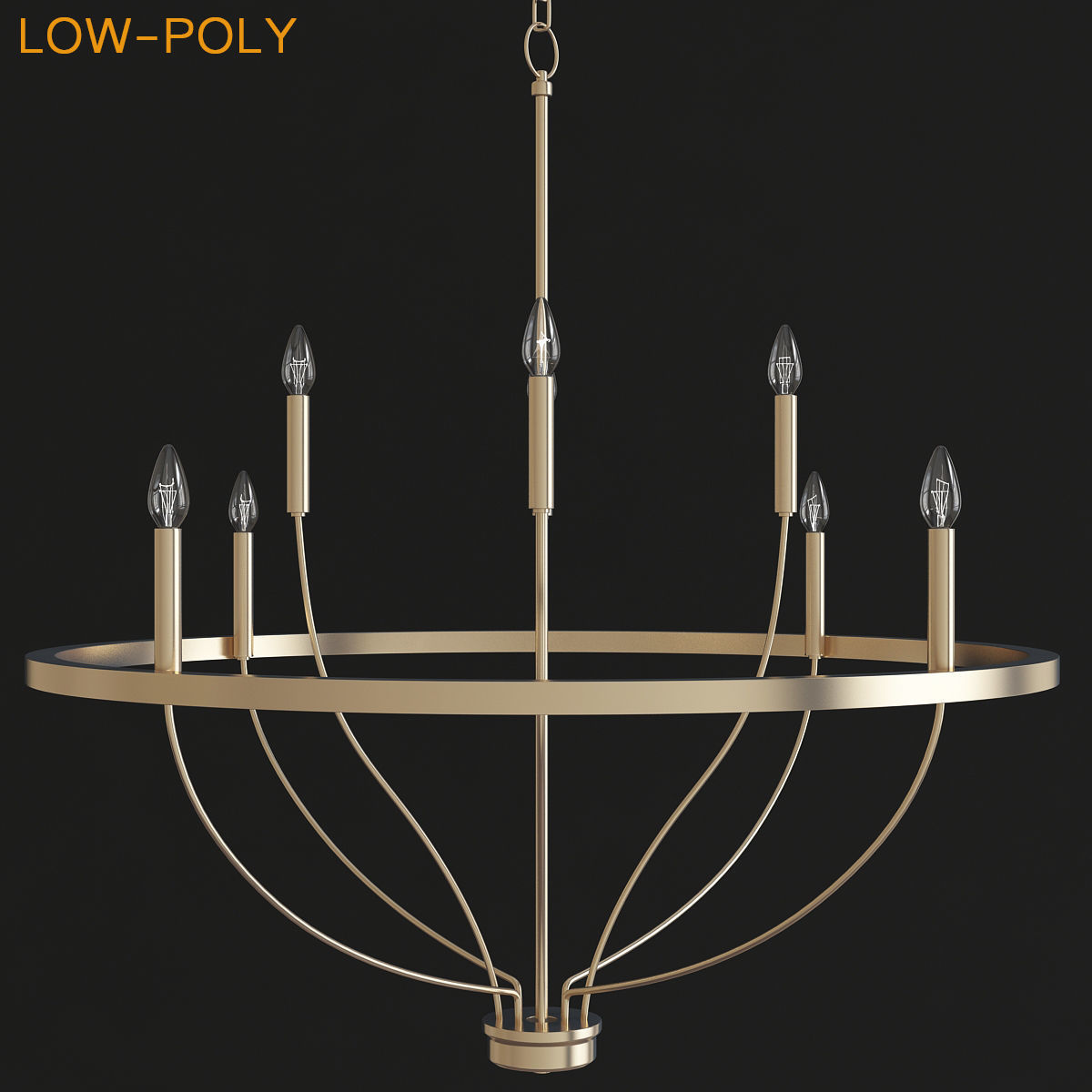 chandelier collection low poly 3d model ceiling light with fo... Low-poly 3D model_5
