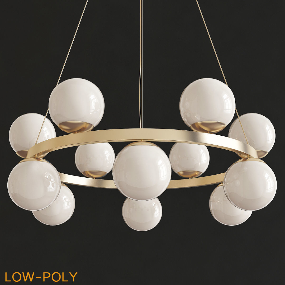chandelier collection low poly 3d model ceiling light with fo... Low-poly 3D model_3