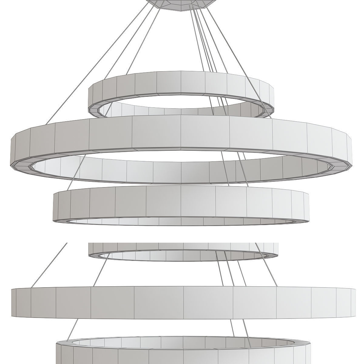 chandelier collection low poly 3d model ceiling light with fo... Low-poly 3D model_20
