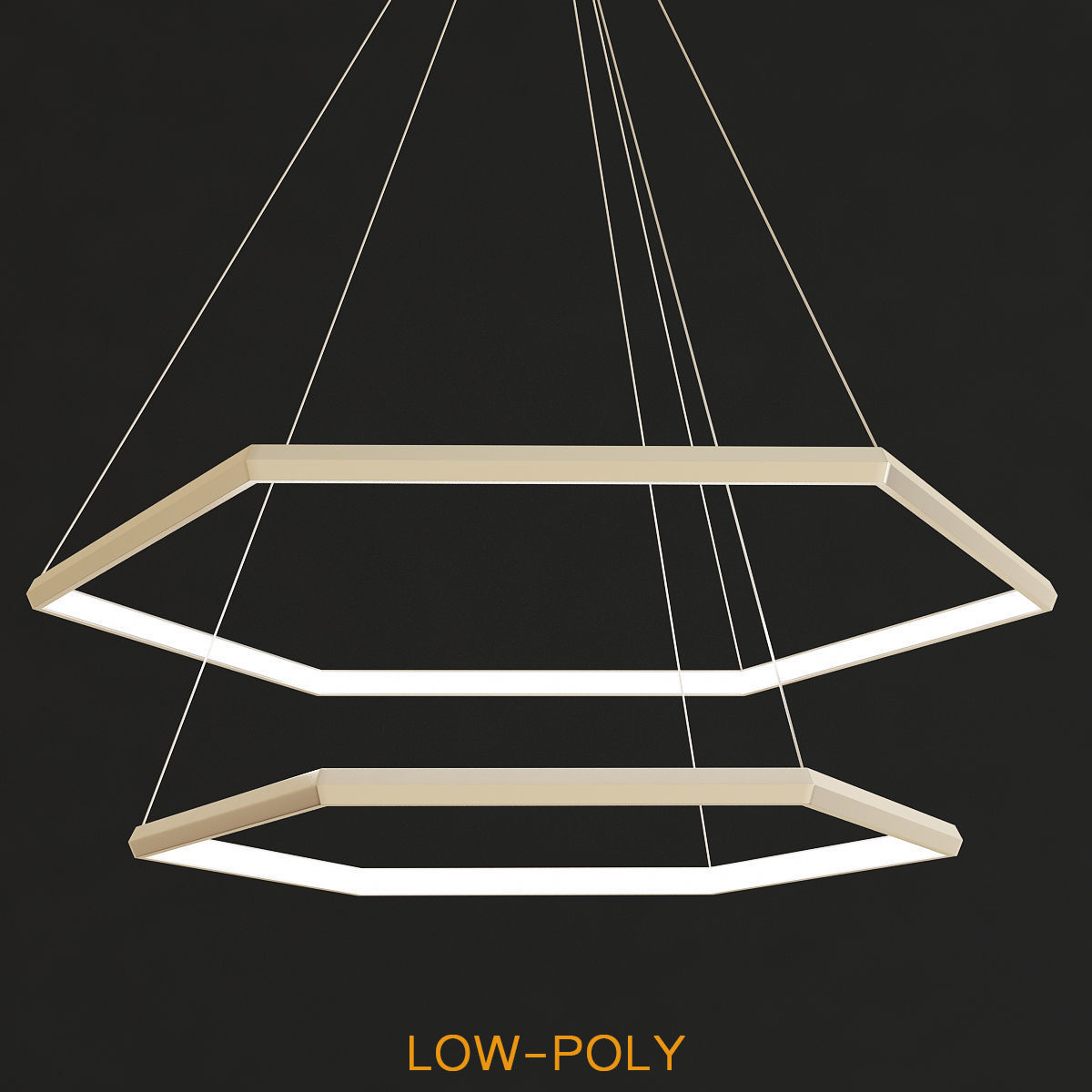 chandelier collection low poly 3d model ceiling light with fo... Low-poly 3D model_13
