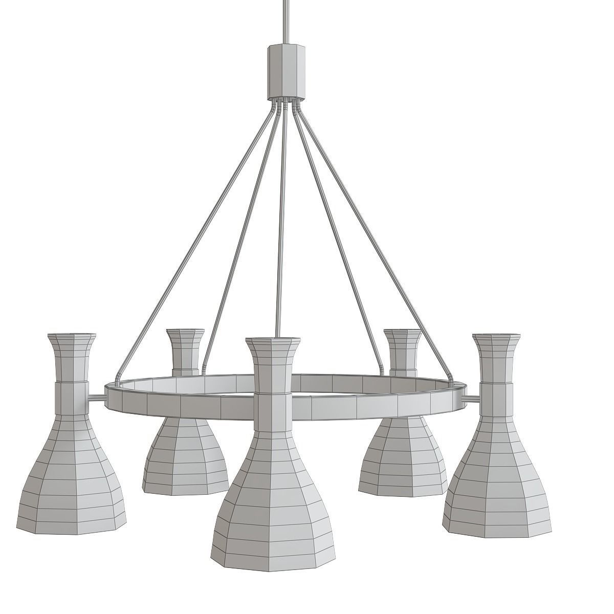 chandelier collection low poly 3d model ceiling light with fo... Low-poly 3D model_12