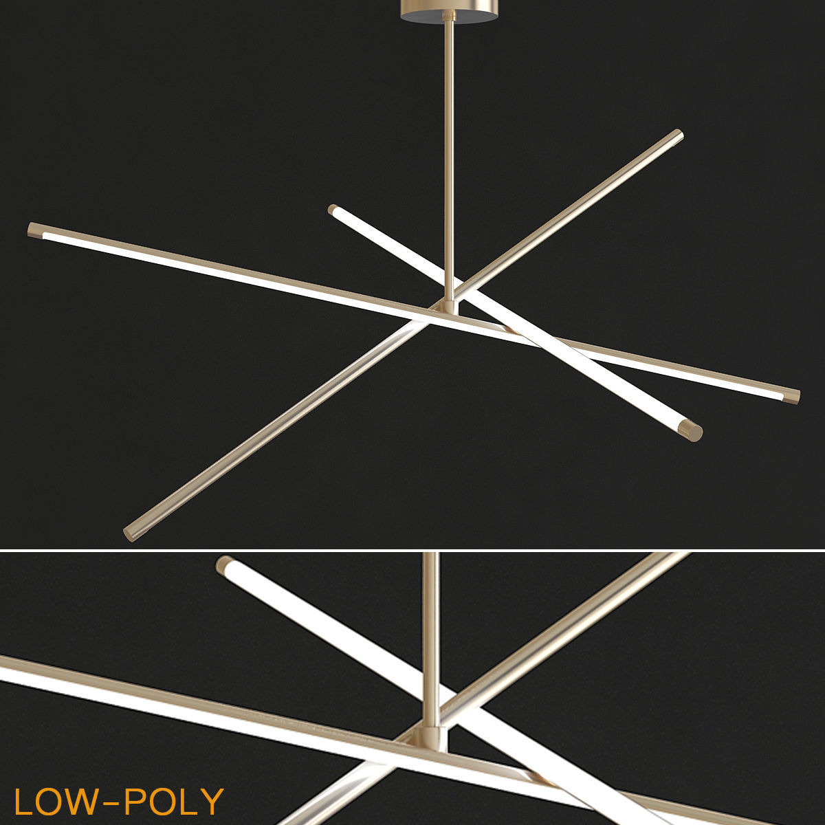 chandelier collection low poly 3d model ceiling light with fo... Low-poly 3D model_18