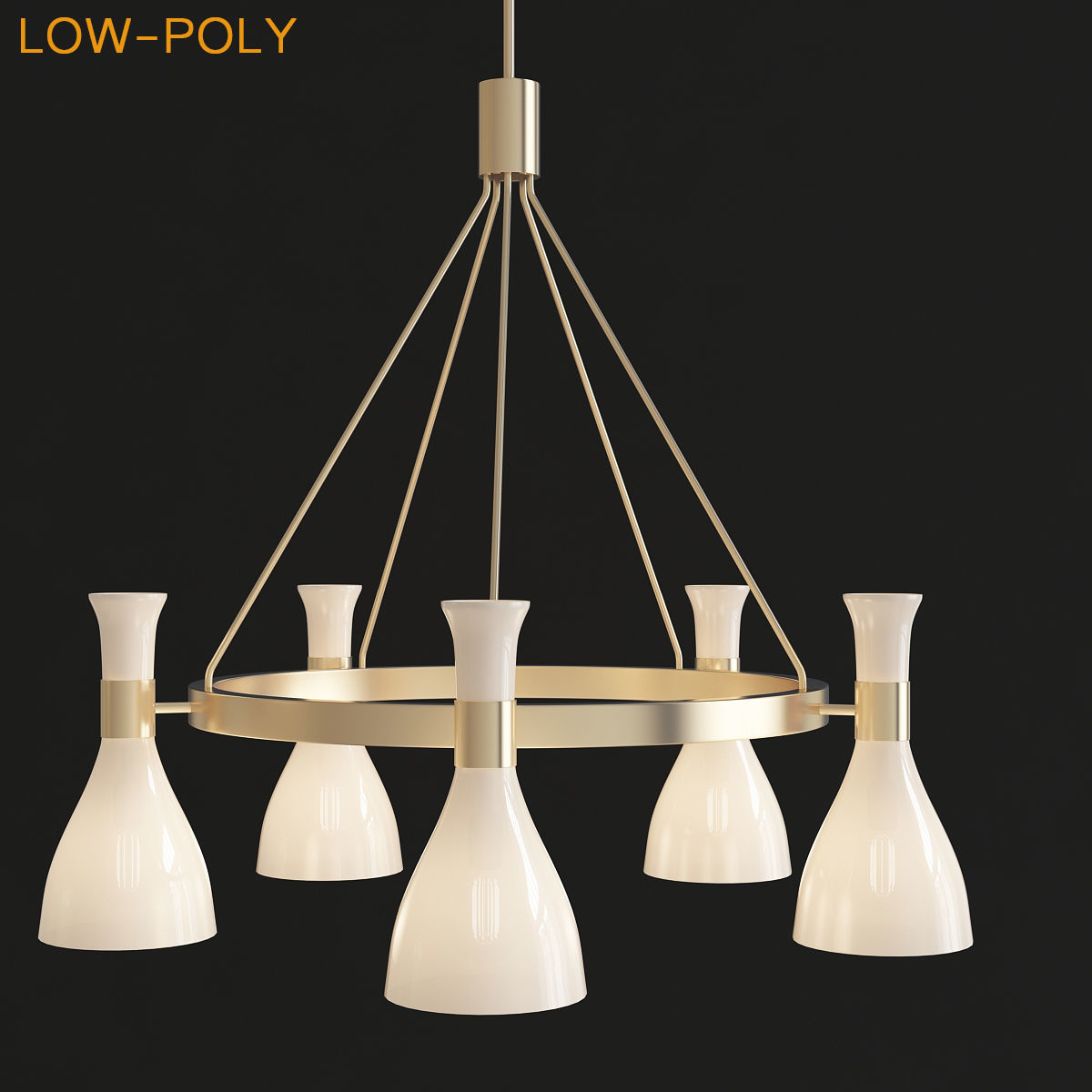 chandelier collection low poly 3d model ceiling light with fo... Low-poly 3D model_11