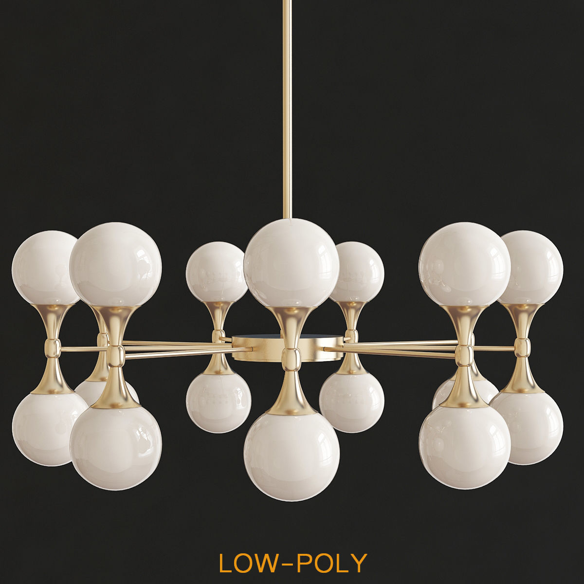 chandelier collection low poly 3d model ceiling light with fo... Low-poly 3D model_7